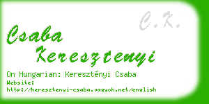 csaba keresztenyi business card
